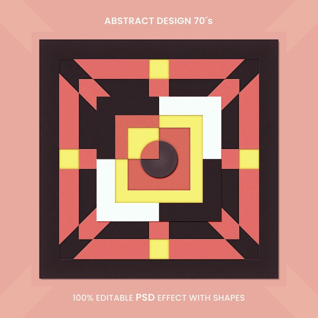 PSD modelo de labirinto de labirinto de design abstrato dos anos 70