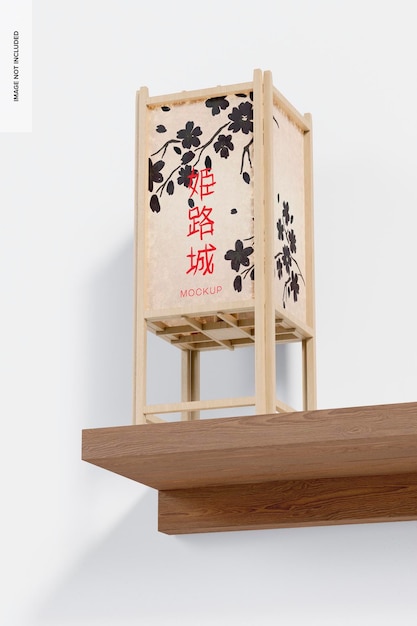 Modelo de lâmpada japonesa decorativa, vista de ângulo baixo