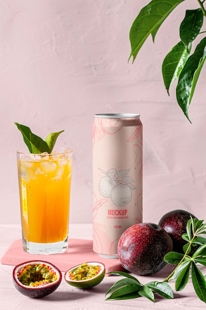 Modelo de lata de refrigerante de limão