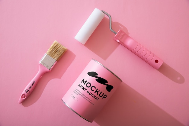 Modelo de lata de tinta colorida