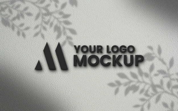 Modelo de logotipo 3D em parede branca