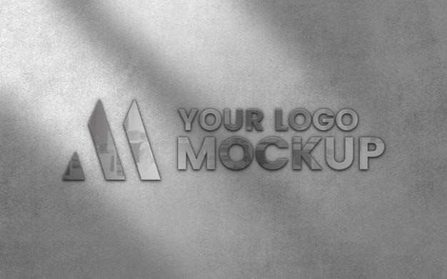 Modelo de logotipo 3D na parede