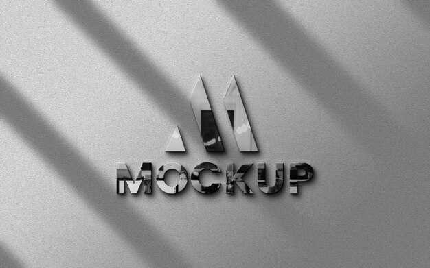 Modelo de logotipo 3D na parede