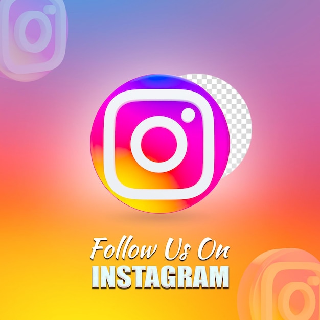 Modelo de logotipo 3D para postagens desejadas do Instagram