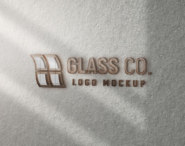 PSD modelo de logotipo 3d translúcido