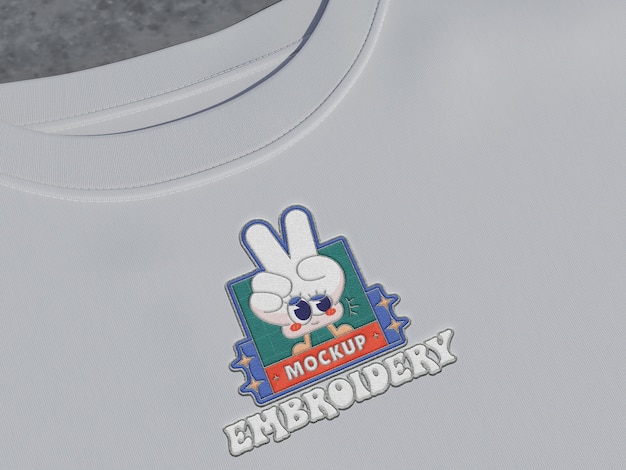 Modelo de logotipo bordado em roupas