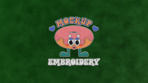 Modelo de logotipo bordado em tecido