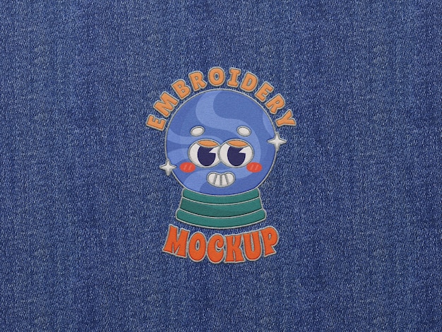 Modelo de logotipo bordado em tecido
