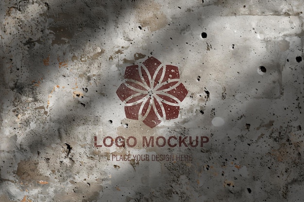 PSD modelo de logotipo com fundo de concreto