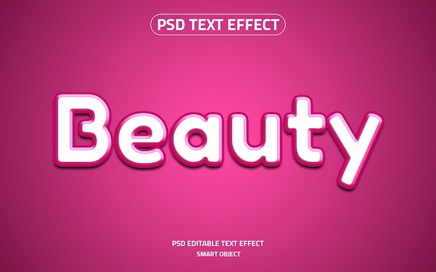 Modelo de logotipo de efeito de texto editável de beleza psd