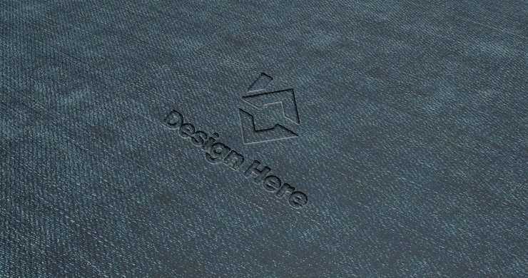 PSD modelo de logotipo de tecido denim texturizado modelo de logótipo e outros desenhos