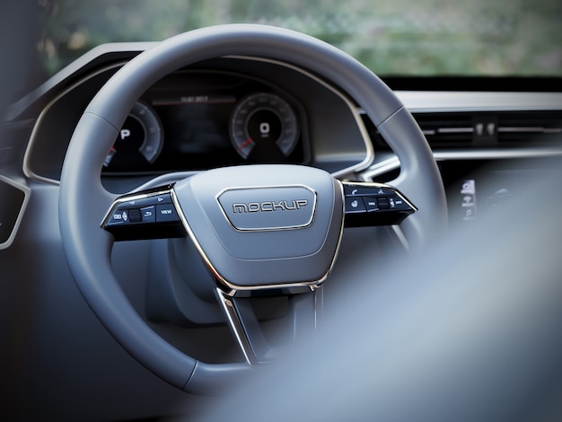 Modelo de logotipo do veículo no interior do automóvel
