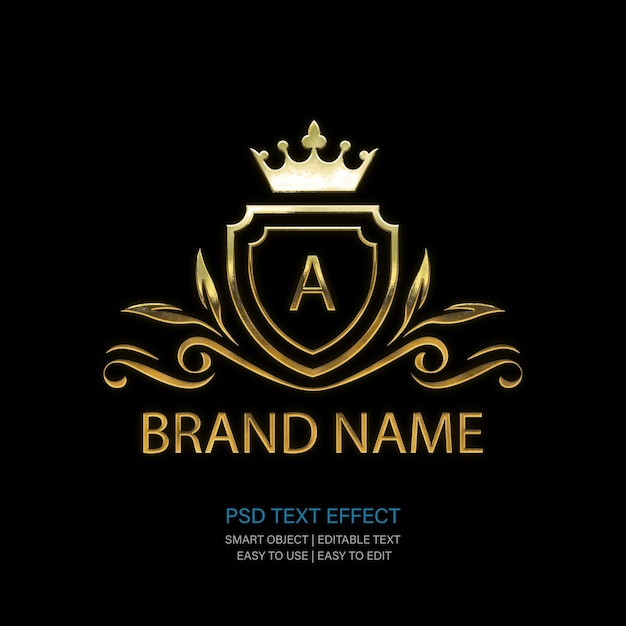 PSD modelo de logotipo dourado