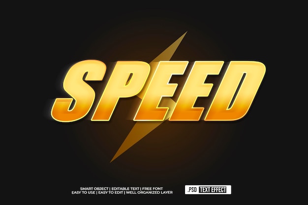 Modelo de logotipo editável psd efeito de texto amarelo flash palavras de reforço de energia
