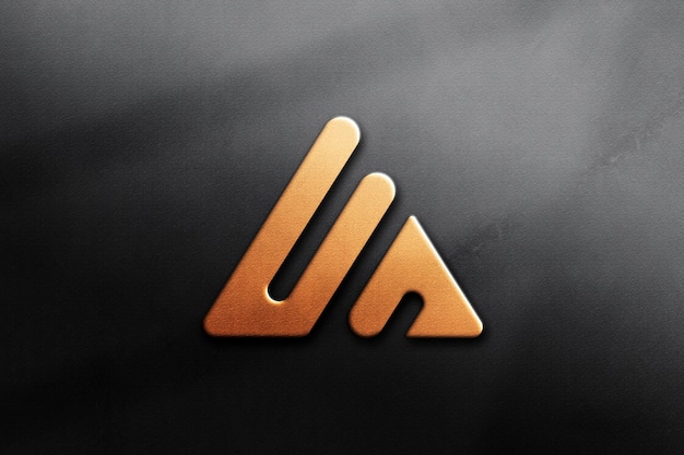 Modelo de logotipo elegante na parede preta