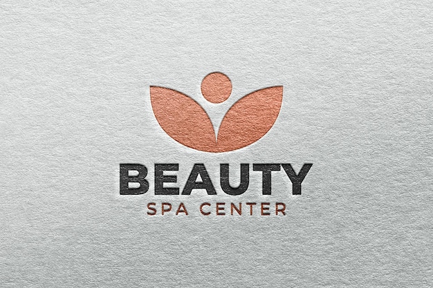 Modelo de logotipo em papel branco
