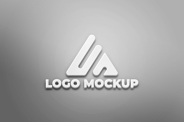 Modelo de logotipo na parede branca