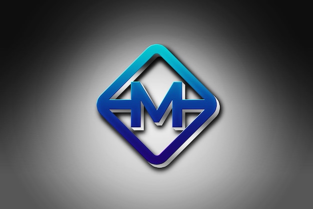 Modelo de logotipo na parede preta