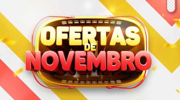 modelo de logotipo novembro oferece descontos varejo brasil ofertas de novembro