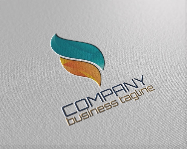 Modelo de logotipo prensado em papel