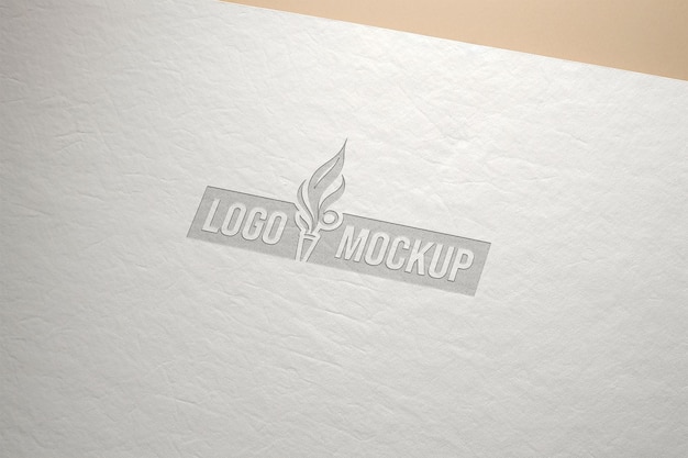 Modelo de logotipo prensado em papel