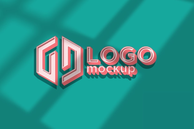 Modelo de logotipo retrô rosa Modelo de sinalização 3D