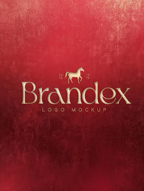Modelo de logotipo vermelho elegante com fundo texturizado Modelo de design de marca premium