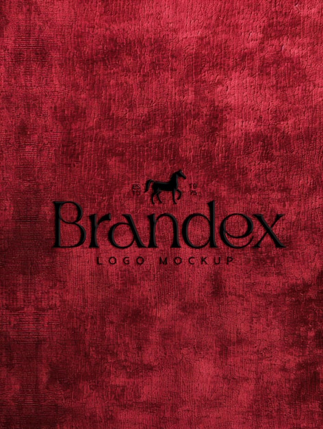 Modelo de logotipo vermelho elegante com fundo texturizado Modelo de design de marca premium