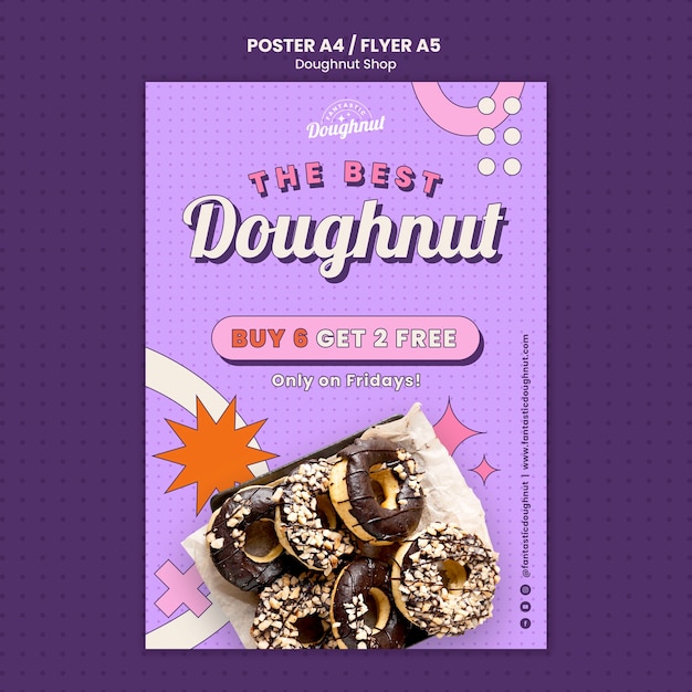Modelo de loja de donuts de design plano