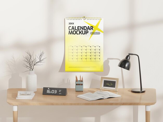 Modelo de maquete de calendário de parede