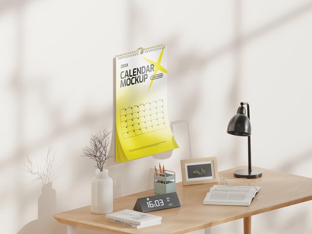 Modelo de maquete de calendário de parede