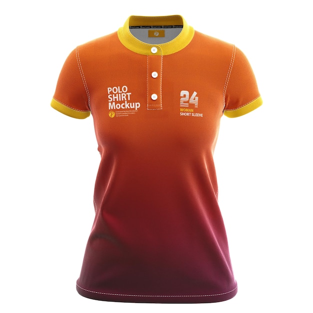 Modelo de maquete de camisa polo feminina