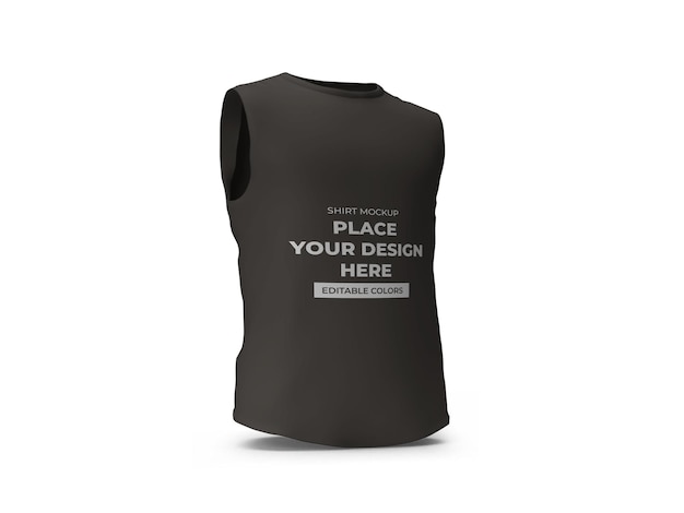 Modelo de maquete de camisa sem mangas PSD isolado