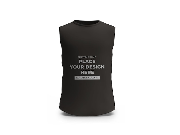 Modelo de maquete de camisa sem mangas PSD isolado