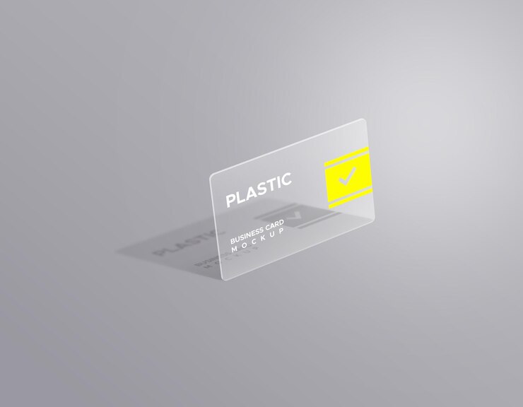 PSD modelo de maquete de cartão de visita de plástico