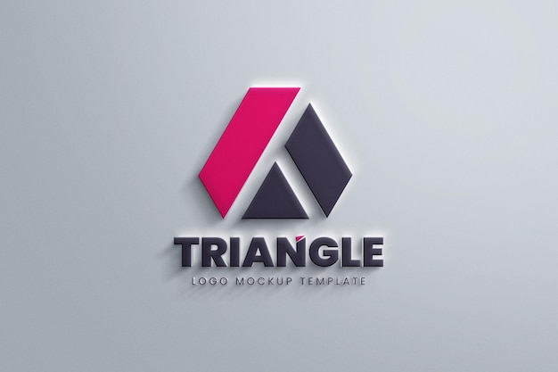 Modelo de maquete de logotipo 3D simples e limpo