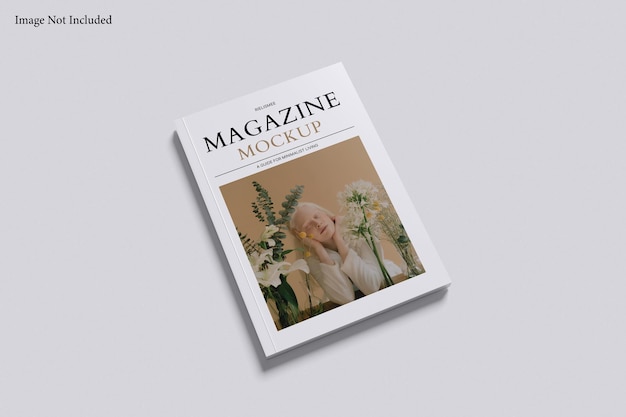 Modelo de maquete de revista com cor de fundo cinza