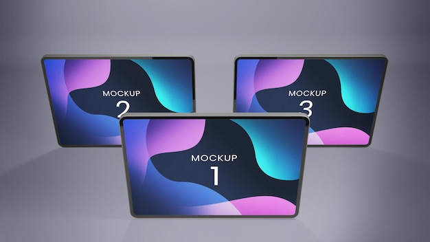 Modelo de Maquete de Tela de Tablet Horizontal Minimalista