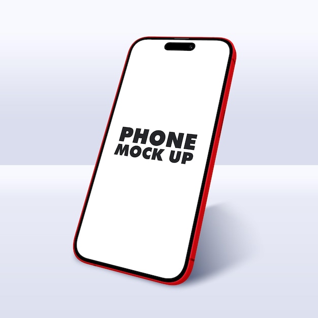 Modelo de maquete de telefone vermelho premium