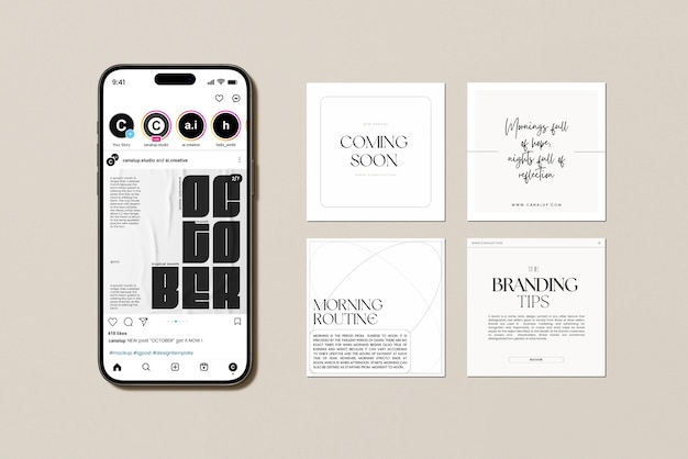 Modelo de maquete do instagram Design PSD