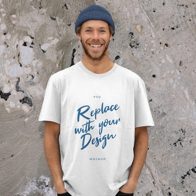 Modelo de marca de camiseta casual masculina personalizável