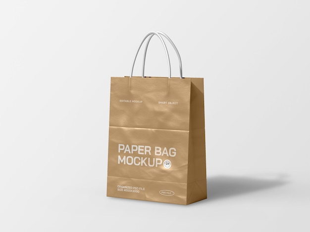 Modelo de marca de saco de compras de papel