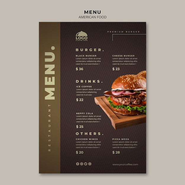 PSD modelo de menu burger