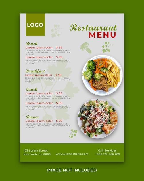 Modelo de Menu de Restaurante PSD