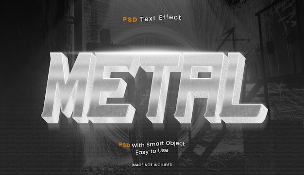 Modelo de Metal de Efeito de Texto em Relevo 3D
