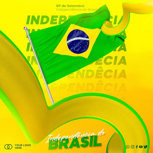 modelo de mídia social 7 de setembro independência do brasil
