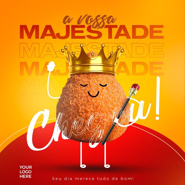 MODELO DE MÍDIA SOCIAL ALMOFADA MAJESTADE COM COROA E PESSOAL