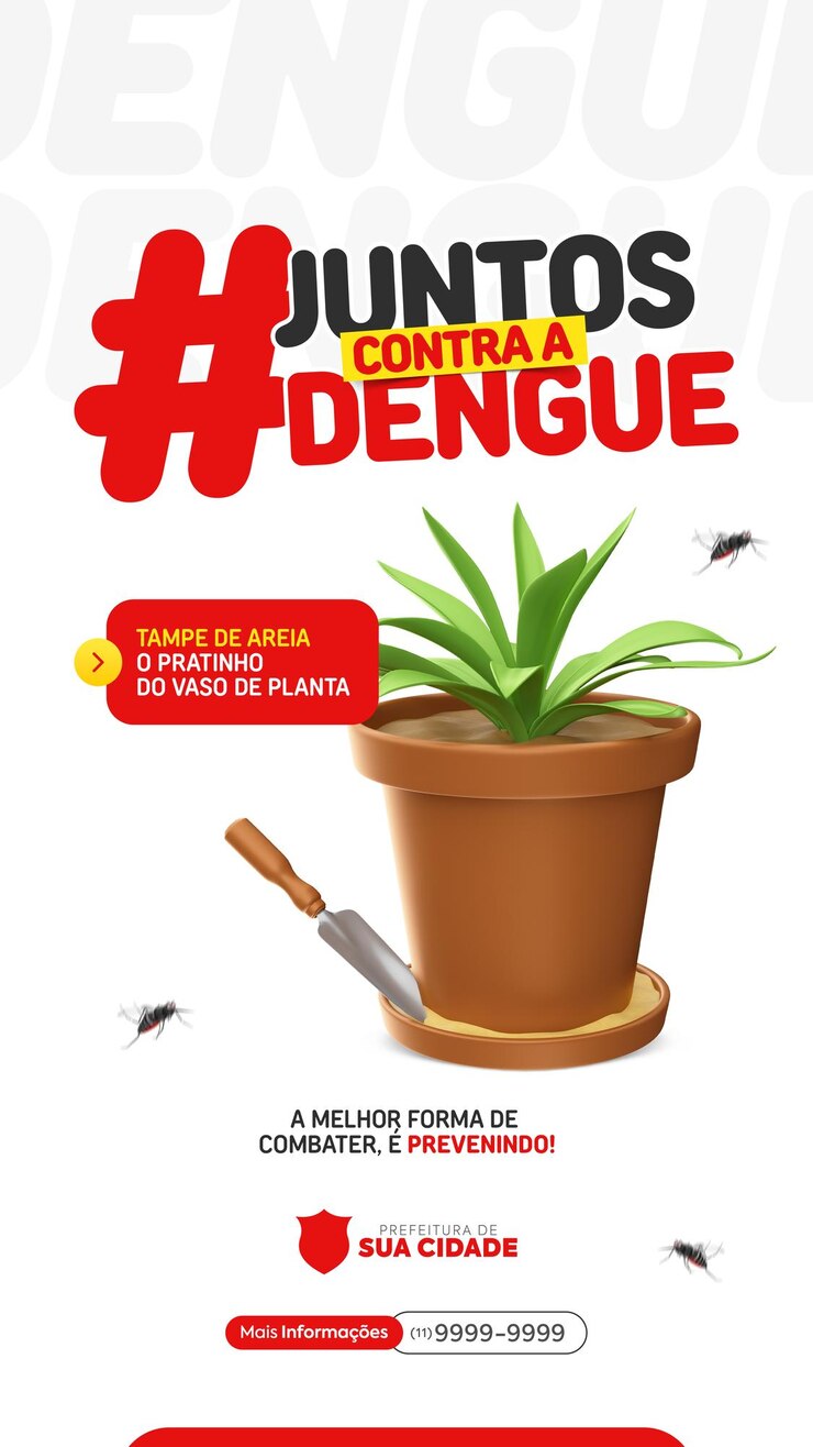 PSD modelo de mídia social campanha contra dengue post stories para campanha de saúde brasileira
