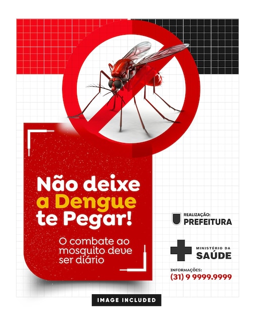 PSD modelo de mídia social campanha não deixe que a dengue te pegue