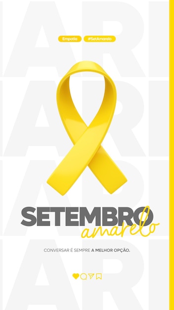 Modelo de mídia social da campanha de setembro amarelo